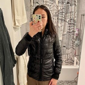 JCrew black down fill feather puffer coat XXS